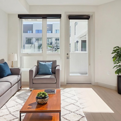 Open space living area with natural lighting