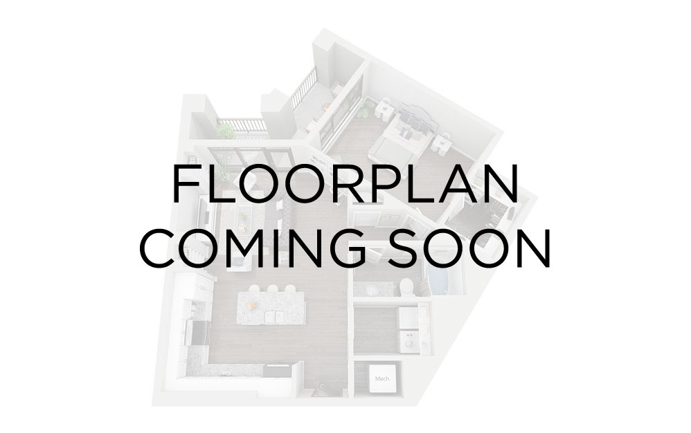 Zenith B - 1 bedroom floor plan layout with 1.5 bathroom and 1621 square feet